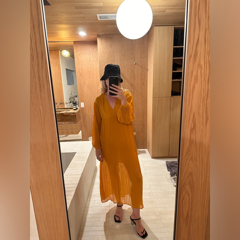 Monki Pleated Chiffon Midaxi Dress